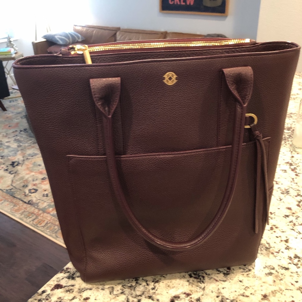 Dagne Dover Charlie Handbag Tote Oxblood